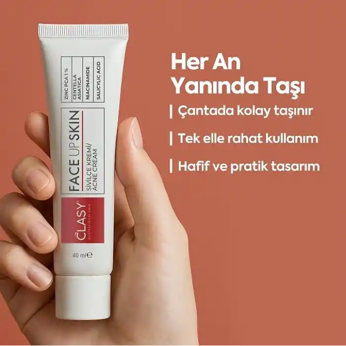 CLASYCARE Akne Kremi Yüz İçin – Sivilce ve Akne Karşıtı Leke Kremi – Salisilik Asit & Niasinamid ile Leke Giderici – Genç ve Yetişkin Cilt Bakımı, 40 ml