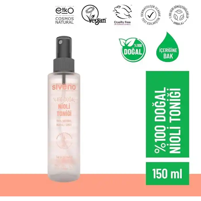 Siveno%100 Doğal Nioli Suyu Kötü Koku Önleyici Arındırıcı Ferahlatıcı Hassas Bölge Toniği 150 ml
