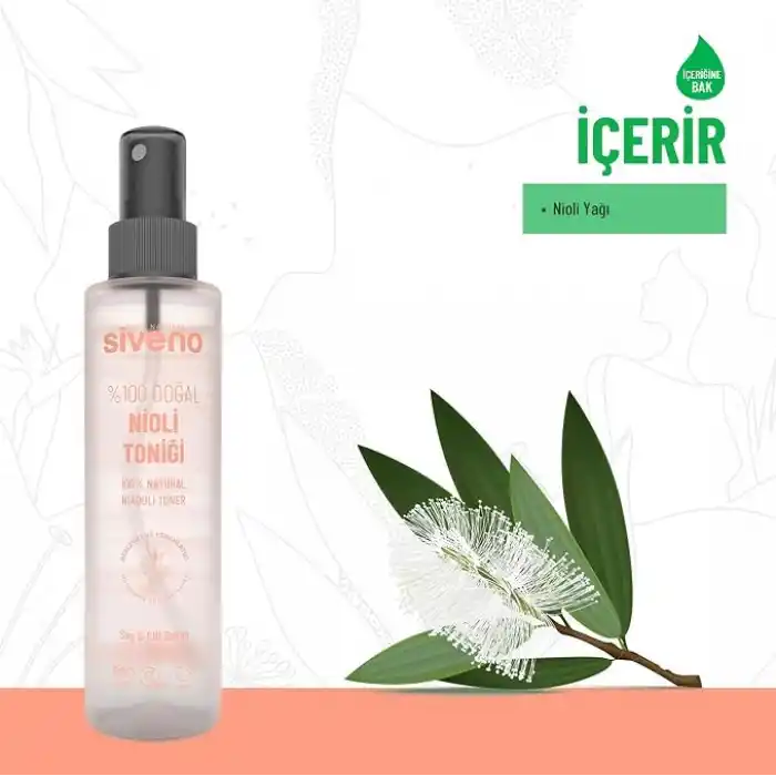Siveno%100 Doğal Nioli Suyu Kötü Koku Önleyici Arındırıcı Ferahlatıcı Hassas Bölge Toniği 150 ml