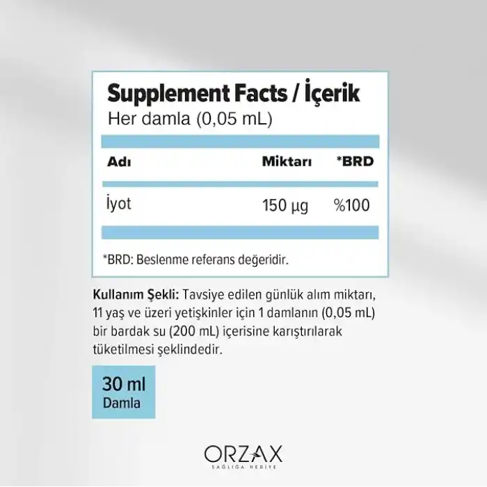 Orzax Ocean Iodine 150 Mcg Damla 30 Ml