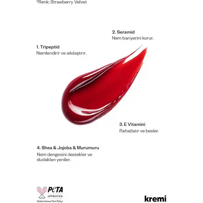 Kremi Strawberry Velvet Nourishing Lip Vitamin Balm 13 ml