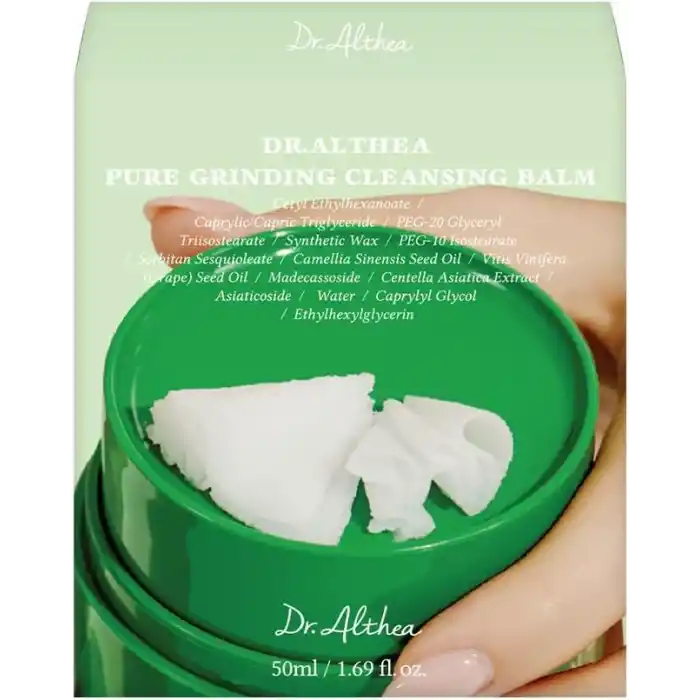 Dr.Althea Saf Taşlama Temizleme Balsamı | Madecassoside ile Hijyenik Tek Adım Makyaj Temizleyici | Yağsız Şerbet Doku | Nazik, Yatıştırıcı Tüm Cilt Tipleri için | Kore Vegan Cilt Bakımı | 1.7 Fl Oz