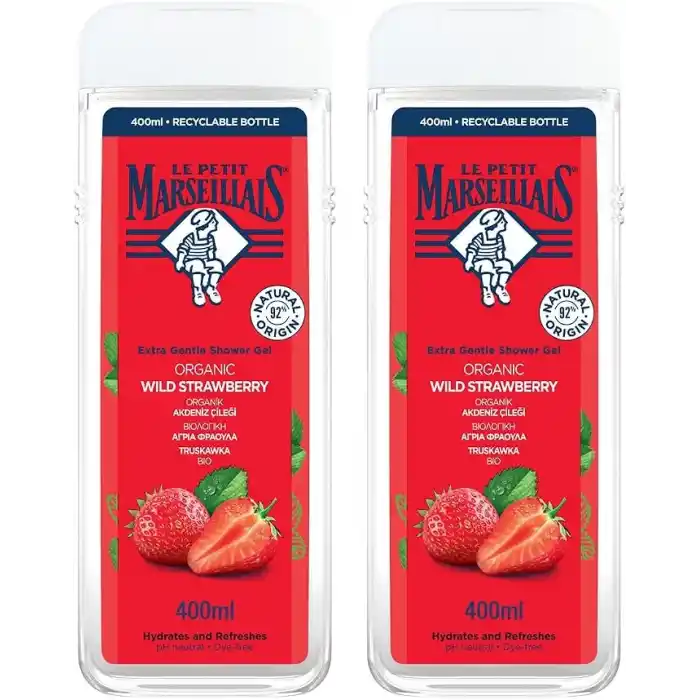 Le Petit Marseillais LPM Duş Jeli Akdeniz Çileği 400 ml 1+1 Set