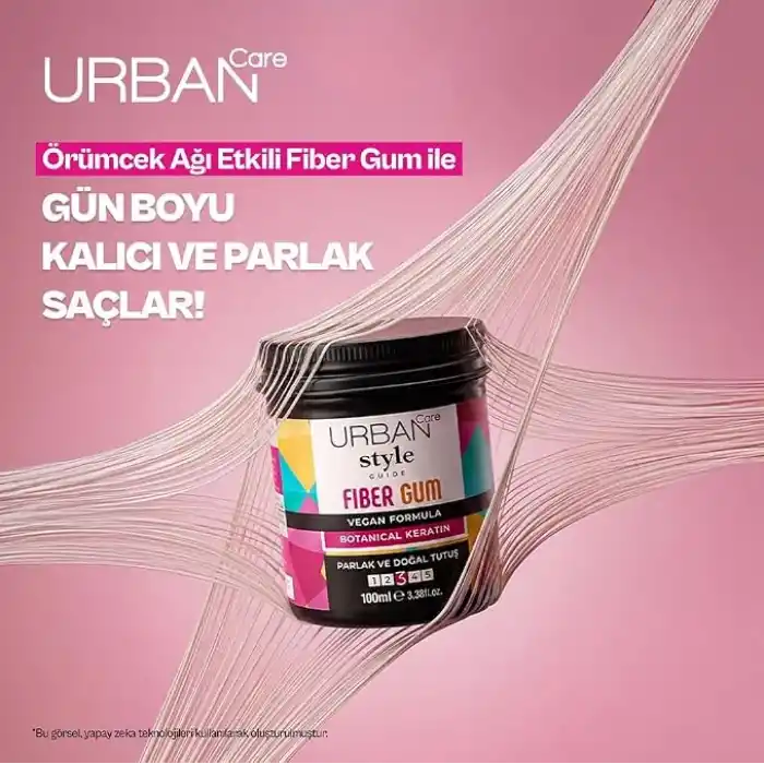 URBAN Care Style Guide Parlak Görünüm Sağlayan Fiber Gum- Doğal Tutuş- Saç Sakızı-100ml