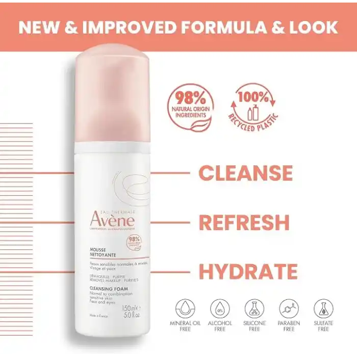 EAU THERMALE AVENE Normal Ve Karma Hassas Ciltler İçin Temizleme Köpüğü 150 ML