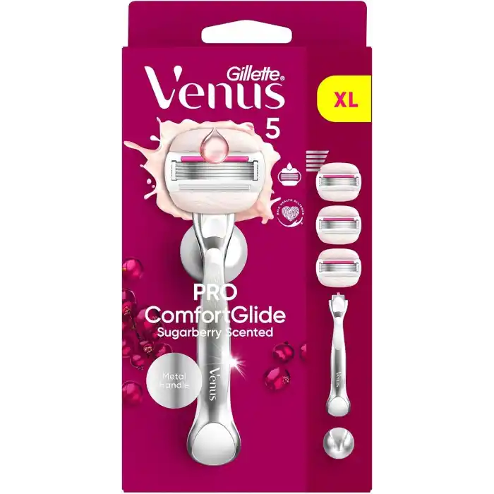 Gillette Venus Pro ComfortGlide Sugarberry Kokulu Kadın Tıraş Bıçağı, 3 Yedek Tıraş Bıçağı