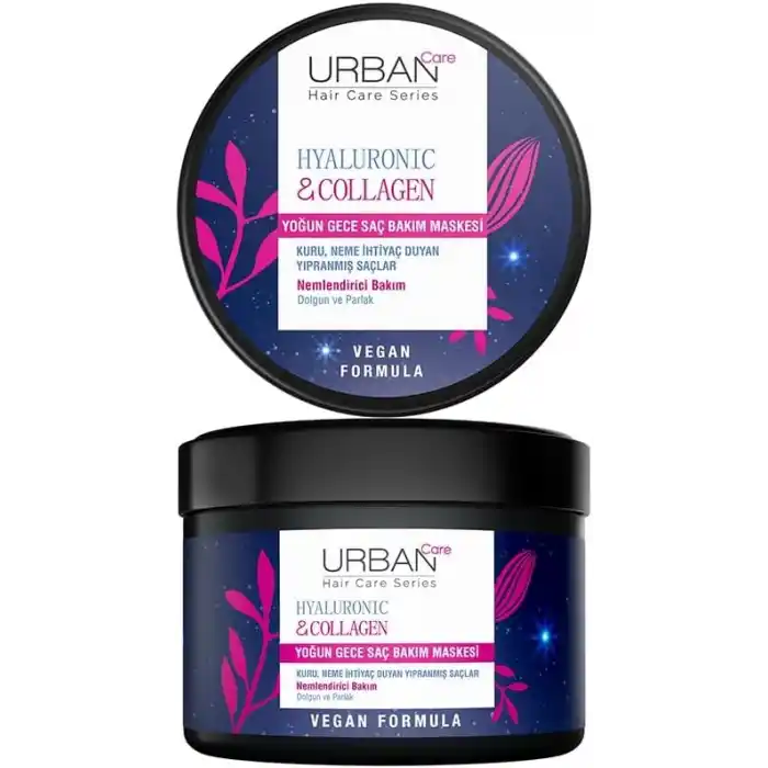 URBAN Care Hyaluronik Asit & Kolajen Kuru ve Cansız Saçlara Özel Yoğun Gece Saç Bakım Maskesi 230 ml-vegan