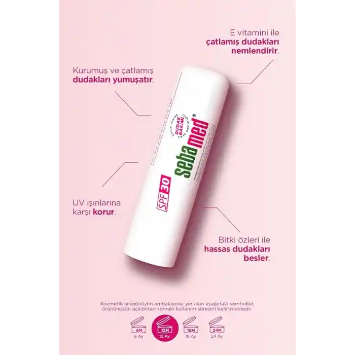 Sebamed Kurumuş Çatlamış ve Hassas Dudaklar - Yoğun Nemlendiricili Lipbalm - Dudak Bakım Kremi 30 SPF 4,8 gr