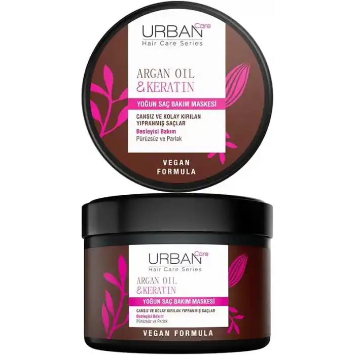URBAN Care Argan Yağı & Keratin Kolay Kırılan Saçlara Özel Yoğun Saç Bakım Maskesi 230 ml- Vegan