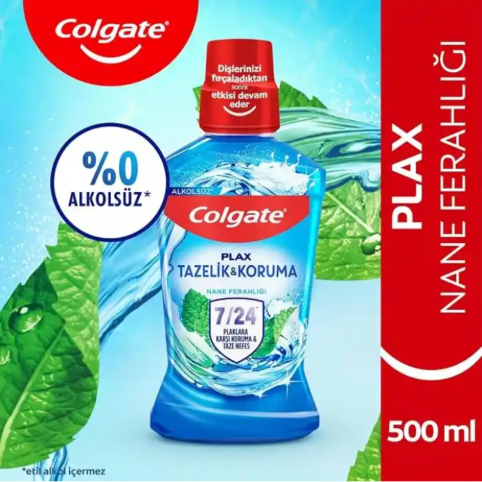 Colgate Plax Nane Ferahlığı Plağa Karşı Alkolsüz Ağız Bakım Suyu 500 mL