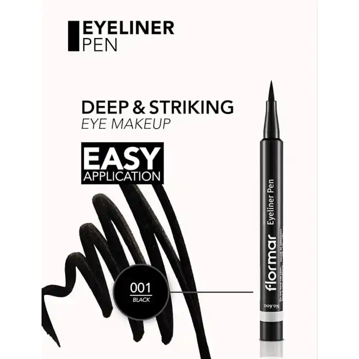 Eyeliner Pen Yüksek Pigmentli & Yarı Mat Bitişli Keçe Uçlu Likit Göz Kalemi