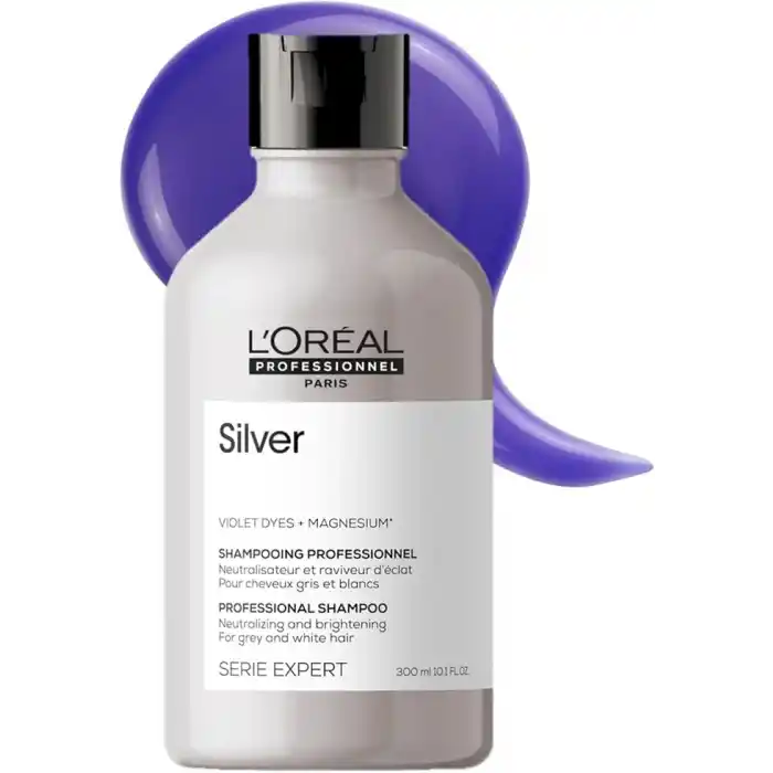 LOréal Professionnel Paris Serie Expert Silver Çok Açık Sarı, Gri ve Beyaz Saçlar için Renk Dengeleyici Mor Şampuanı 300 ml