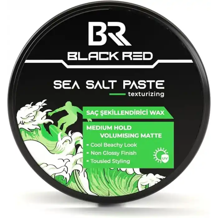 BLACK & RED Wax Saç Şekillendirici Wax Sea Salt Paste Deniz Tuzlu Mat Doğal Görünüm Orta Sertlik - 120 ml