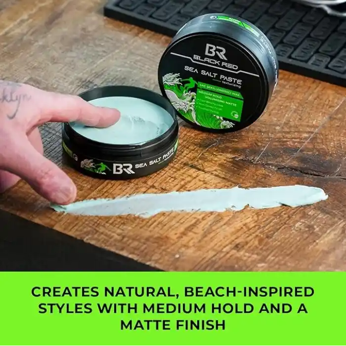 BLACK & RED Wax Saç Şekillendirici Wax Sea Salt Paste Deniz Tuzlu Mat Doğal Görünüm Orta Sertlik - 120 ml