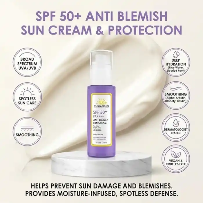Maruderm Leke Karşıtı Güneş Kremi SPF 50+ PA++++ – Yeni Nesil Kore Filtreli, Alfa-Arbutin & Niasinamid İçerikli, Leke Görünümüne Karşı Güneş Koruyucu, 50 ML