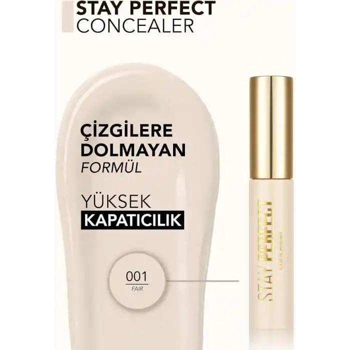 Flormar Doğal Bitişli Kapatıcı (SOĞUK ALT TON) - Stay Perfect Concealer - 001 Fair -8682536085441