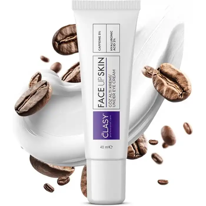 Clasy Care Göz Altı Kremi – Morluk ve Şişlik Karşıtı –%5 Kafein +%2 Hyalüronik Asit – Kırışıklık, Torba ve İnce Çizgiler için Aydınlatıcı Göz Kremi – Kore Esintili Göz Çevresi Kremi, 40 ml
