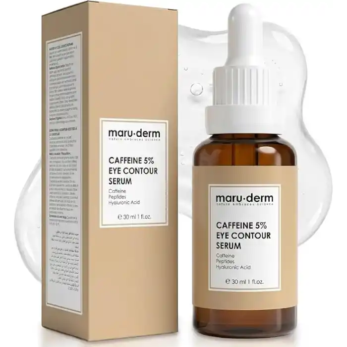 Maruderm%5 Kafein + Peptit + Hyalüronik Asit Göz Çevresi Serumu – Şişkinlik ve Koyu Halka Görünümüne Karşı Canlandırıcı Göz Kontur Bakımı, 30 ML