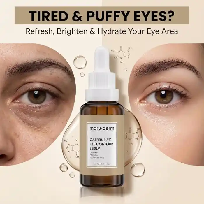 Maruderm%5 Kafein + Peptit + Hyalüronik Asit Göz Çevresi Serumu – Şişkinlik ve Koyu Halka Görünümüne Karşı Canlandırıcı Göz Kontur Bakımı, 30 ML