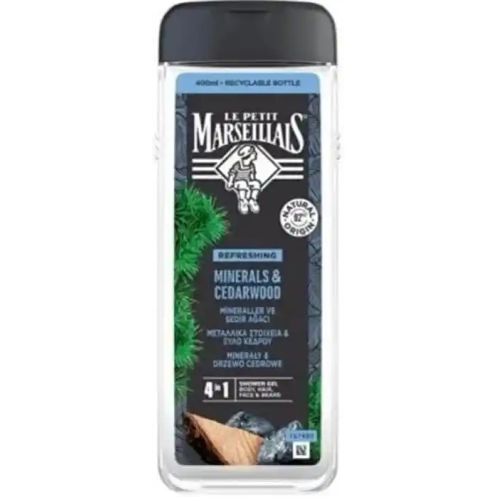 Le Petit Marseillais Men Mineraller ve Sedir Ağacı Duş Jeli 400 ml x2