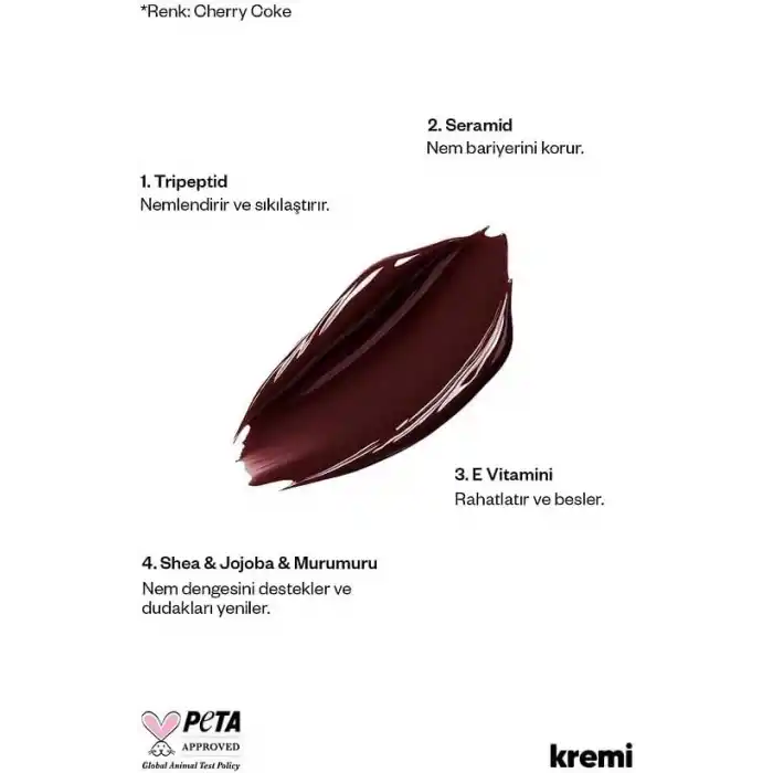 Kremi LIP VITAMIN BALM Cherry Coke 13 mL · Besleyici, Nemlendirici · Peptitler, Seramid, Shea, Jojoba