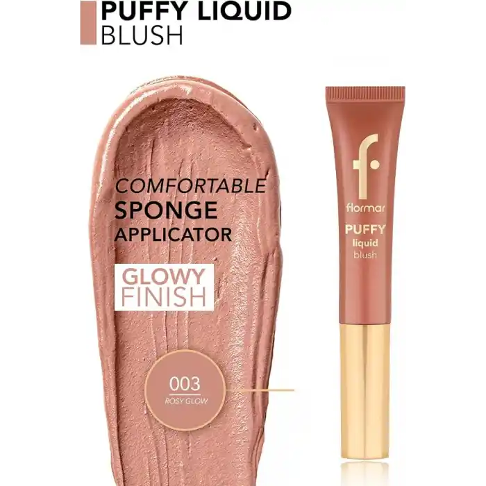 Puffy Liquid Nemlendirici Etkili & Parlak Bitişli Sünger Aplikatörlü Likit Allık