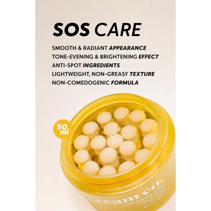 Cream Co. Leke Karşıtı Cilt Tonu Eşitleyici C Vitamini Nemlendirici Kapsül Yüz Kremi 50 ML, Tüm Cilt Tipleri