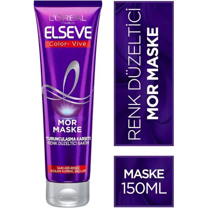 LOreal Paris Elseve Turunculaşma Karşıtı Renk Düzeltici Mor Maske 150 ml