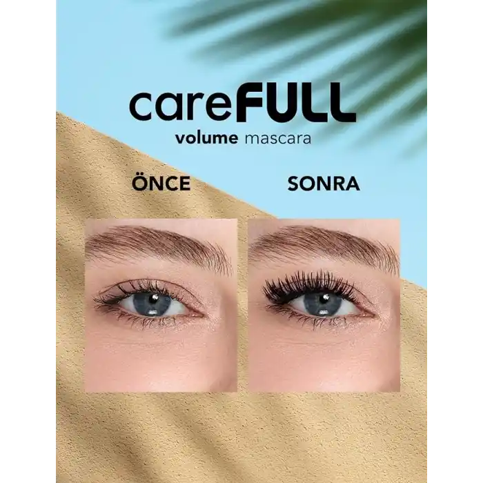 Flormar Hacim Veren Besleyici Maskara (SİYAH) - Carefull Volume - 000 Black - 8682536084093