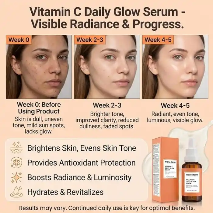 Maruderm C Vitamini ve Peptit Aydınlatıcı Cilt Bakım Serumu – Canlılık ve Ton Eşitliği Görünümü Destekleyici Yüz Serumu,%10 Sodyum Askorbil Fosfat ile, 30 ML