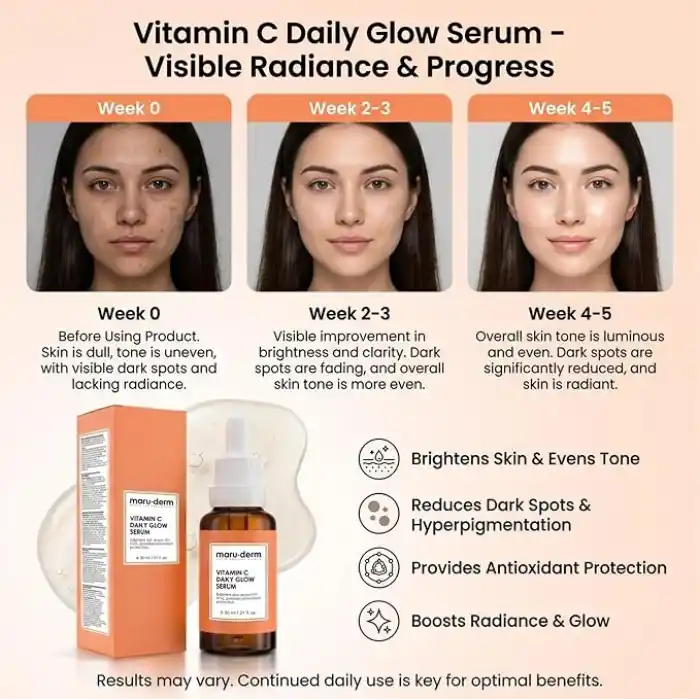 Maruderm C Vitamini ve Peptit Aydınlatıcı Cilt Bakım Serumu – Canlılık ve Ton Eşitliği Görünümü Destekleyici Yüz Serumu,%10 Sodyum Askorbil Fosfat ile, 30 ML