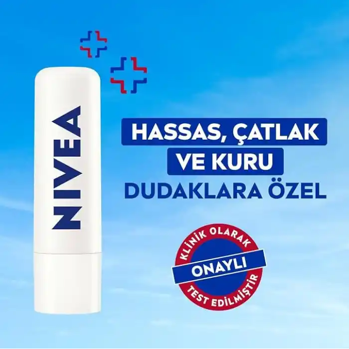 NIVEA Med Repair Dudak Bakım Kremi, 24 Saat Nem,Doğal Yağlar ile Çatlamış Dudak Bakım,SPF 15 (4,8 ml)