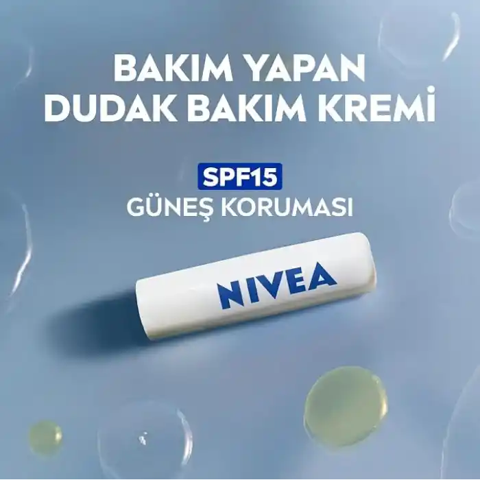 NIVEA Med Repair Dudak Bakım Kremi, 24 Saat Nem,Doğal Yağlar ile Çatlamış Dudak Bakım,SPF 15 (4,8 ml)