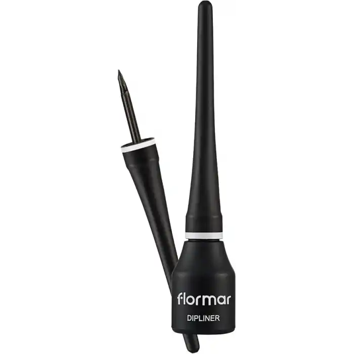 Flormar Yoğun Pigmentli Ince Keçe Fırçalı Yarı Mat Dipliner (SİYAH) - Dipliner-000black-8690604330003