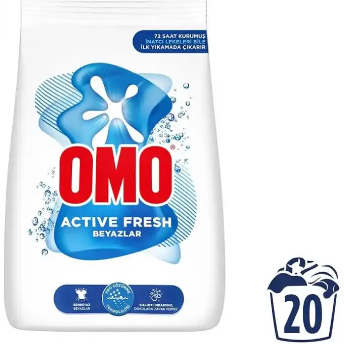 Omo Active Fresh Beyazlar 20 yıkama Toz Çamaşır Deterjanı 3 Kg