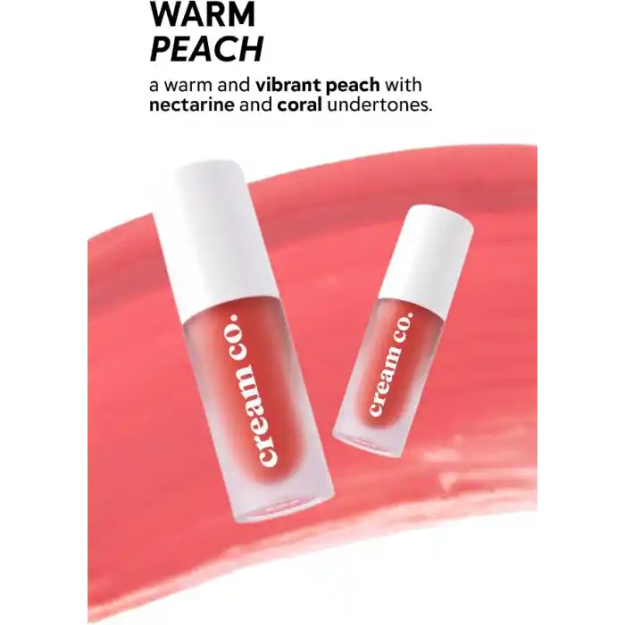 Cream Co. Allık Ruj Göz Farı Glow Tint Warm Peach, Nemlendirici Makyaj, 503 Şeftali, Hyaluronik Asit Peptit