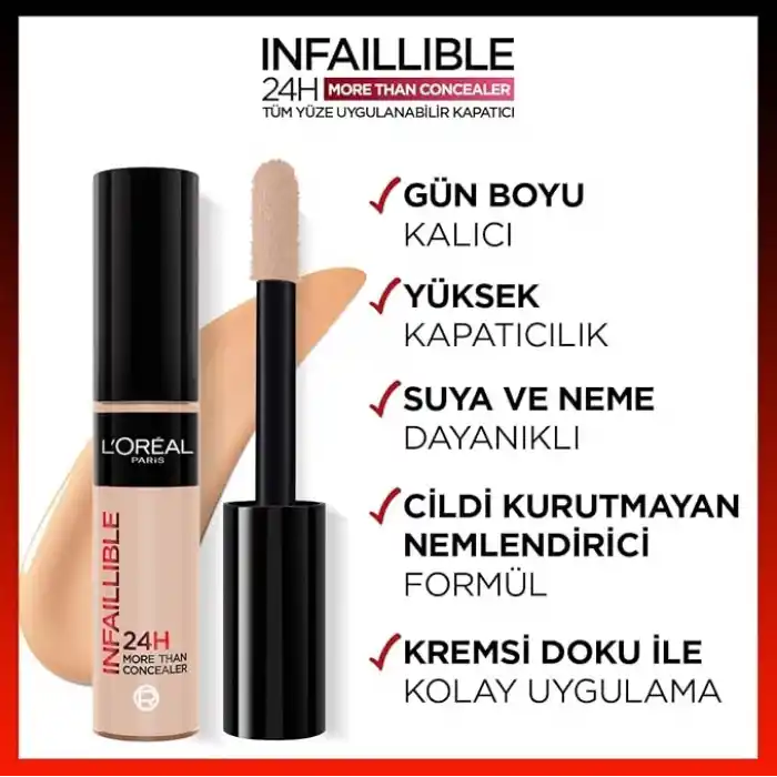 LOreal Paris Infaillible Tüm Yüze Uygulanabilir Kapatıcı - 323 Fawn