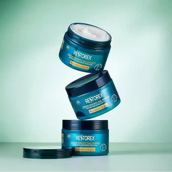 Restorex Keratin & Argan Onarıcı Saç Bakım Maskesi 300 Mililitre, Yıpranmış ve Hasar Görmüş Saçlar Botoks Etkili
