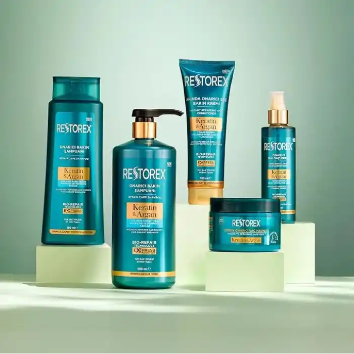 Restorex Keratin & Argan Onarıcı Saç Bakım Maskesi 300 Mililitre, Yıpranmış ve Hasar Görmüş Saçlar Botoks Etkili