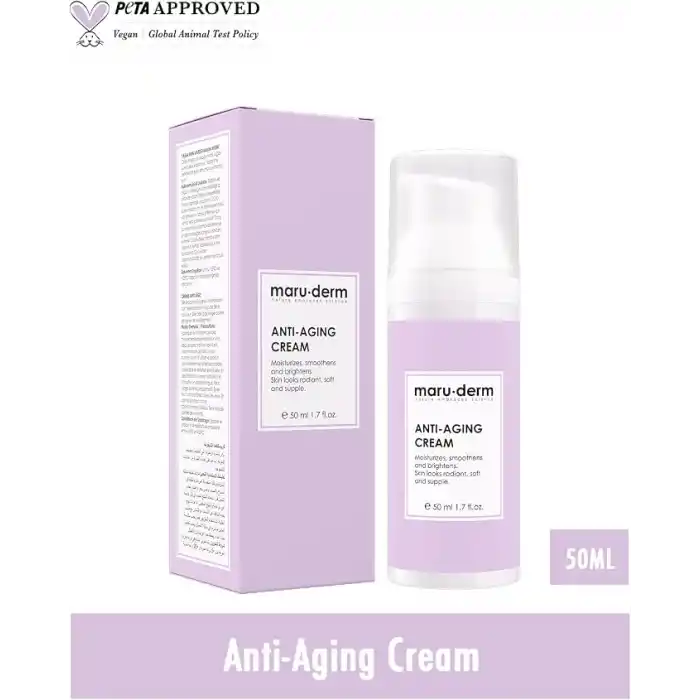Maruderm Anti-Age Kırışıklık Karşıtı Cilt Bakım Kremi – Peptit Kompleksi & Niasinamid ile Sıkılaştırıcı ve Nemlendirici Yüz Kremi, 50 ML