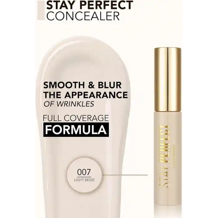 Flormar Doğal Bitişli Kapatıcı (SOĞUK ALT TON) - Stay Perfect Concealer - 007 Light Beige - 8682536085564