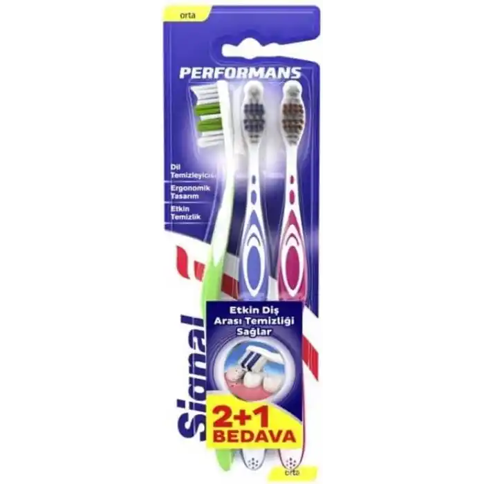 Signal Performans Etkin Diş Temizliği 2+1 Orta Diş Fırçası
