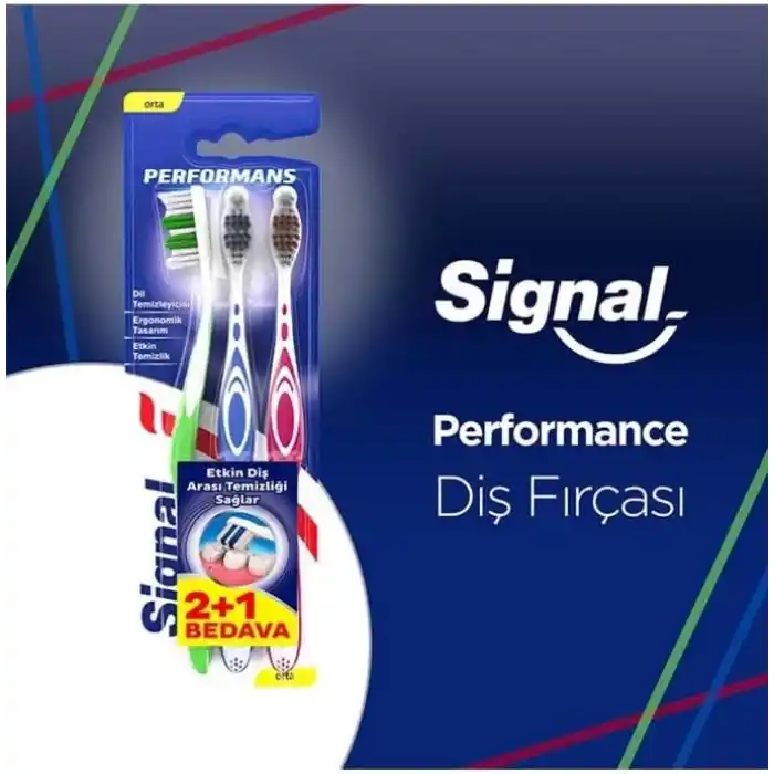 Signal Performans Etkin Diş Temizliği 2+1 Orta Diş Fırçası