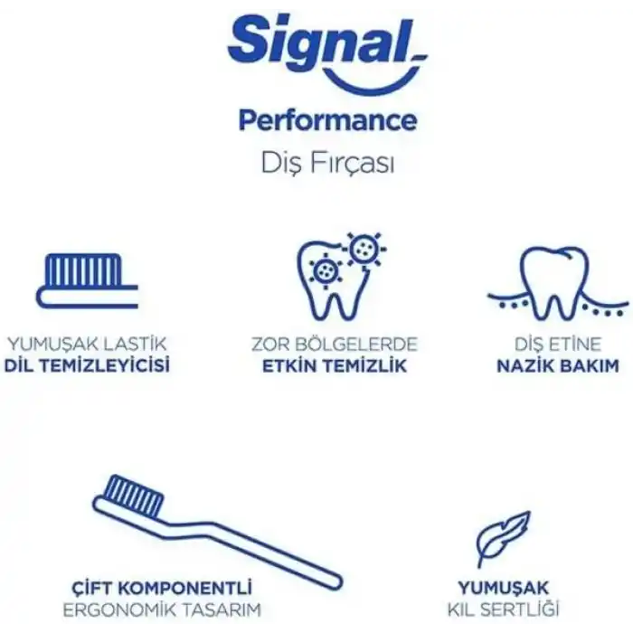 Signal Performans Etkin Diş Temizliği 2+1 Orta Diş Fırçası