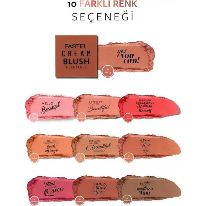 Pastel Cream Blush - Krem Allık, 47 Peachy, 3.6 g