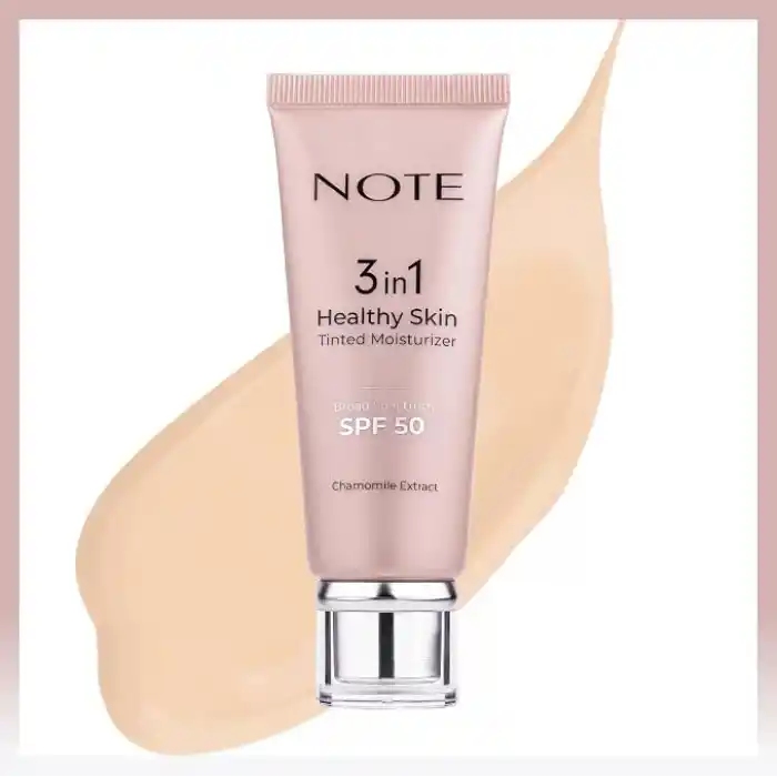 Note Cosmetics 3 in 1 Healthy Skin Light Tinted Moisturizer 50 SPF Renk Ton Eşitleyici Aydınlatıcı Krem, 00 Açık Ton
