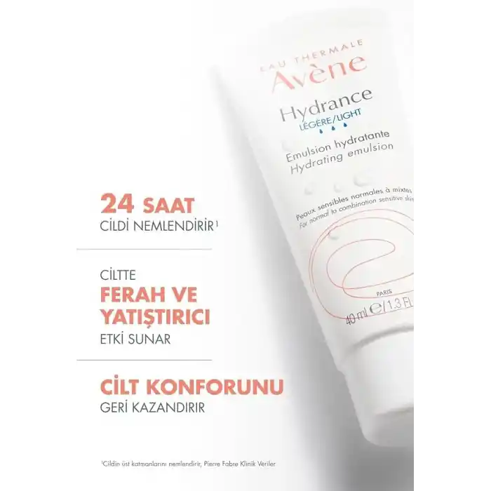 EAU THERMALE AVENE Hydrance Light Hassas Ve Karma Ciltler Için Nemlendirici Emülsiyon 40 ml 216616