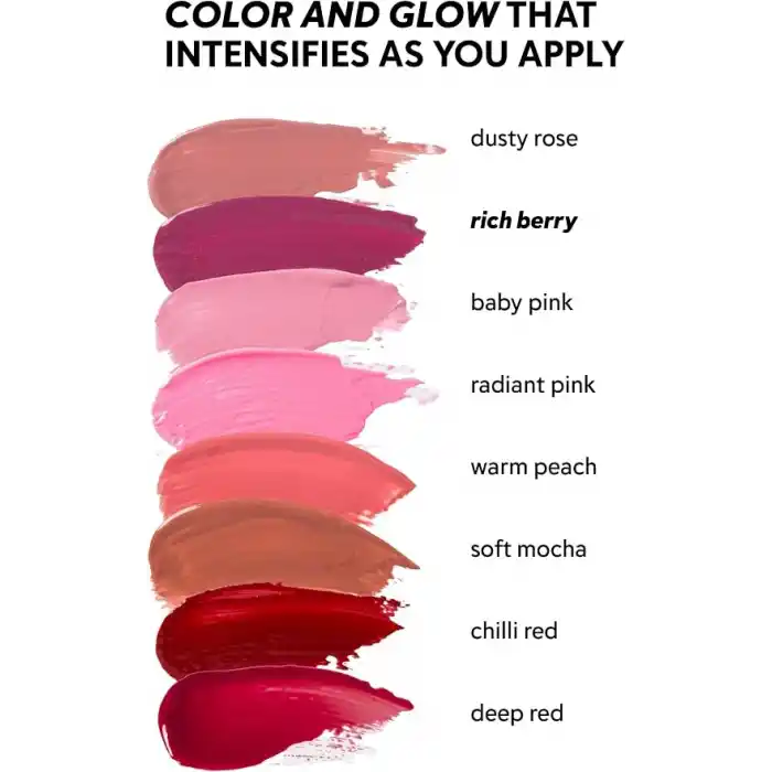 Cream Co. Allık Ruj Göz Farı Glow Tint Rich Berry, Nemlendirici Makyaj, 502 Bordo, Hyaluronik Asit Peptit