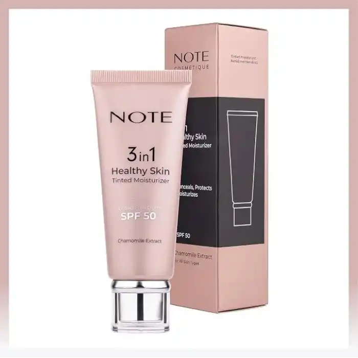 Note Cosmetics 3 in 1 Healthy Skin Light Tinted Moisturizer 50 SPF Renk Ton Eşitleyici Aydınlatıcı Krem, 00 Açık Ton