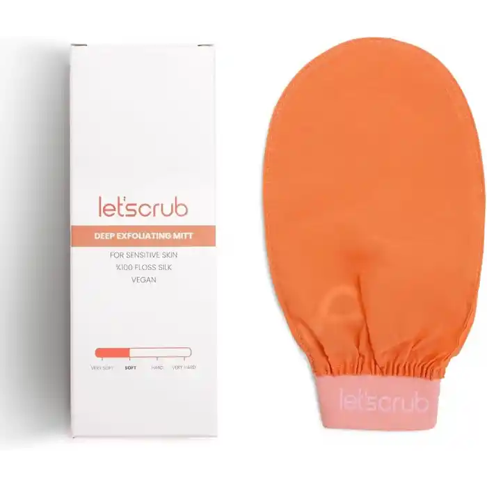 Letscrub Yavruağzı Lastikli Banyo Duş Kesesi Peeling Eldiveni%100 Floş Ipek Hassas Ciltler Için